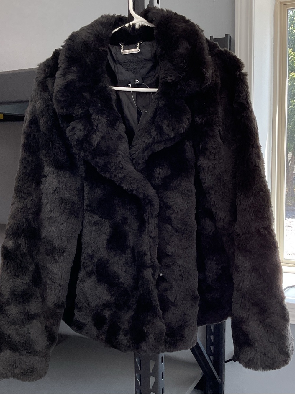 Plush Black Teddy Jacket for Women - Cozy Faux Fur Coat